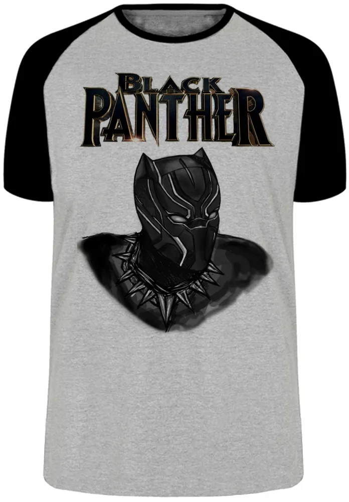 Camiseta adulto ou infantil black panter pantera negra avengers Imagem