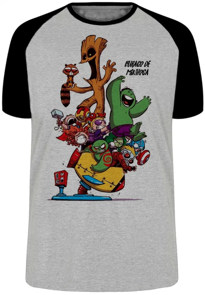 Camiseta adulto ou infantil Buraco de Minhoca super heróis marvel