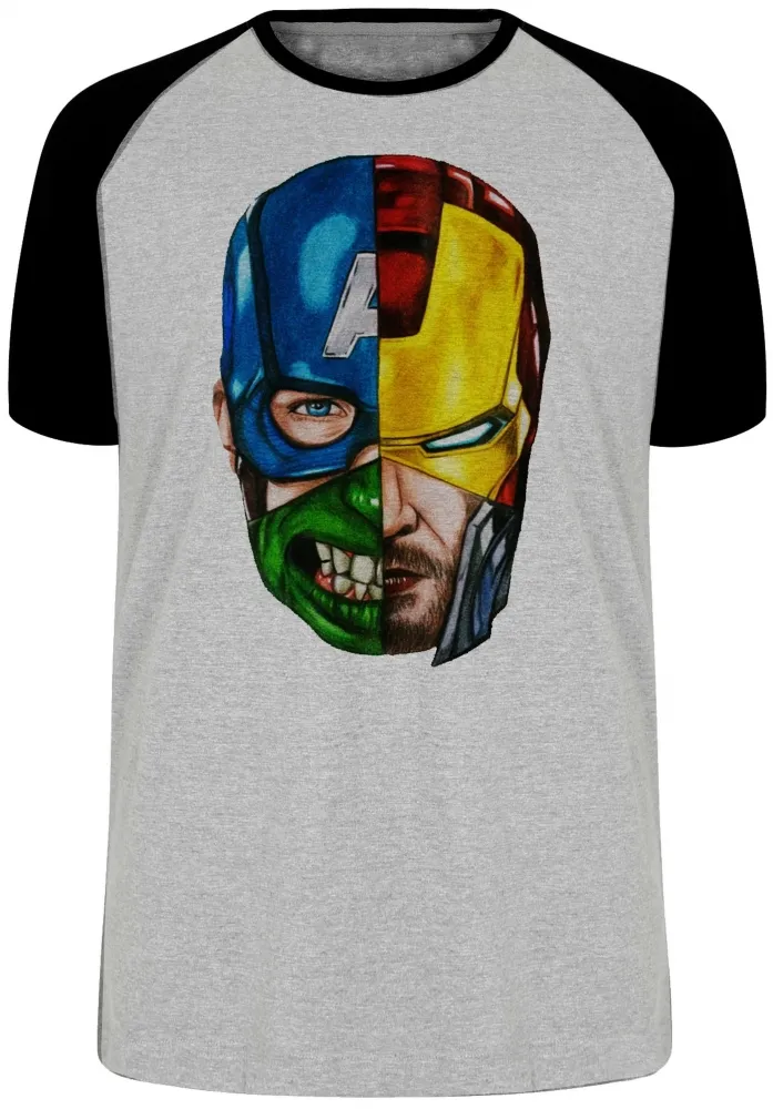 Camiseta adulto ou infantil vingadores hulk thor capitão america Imagem