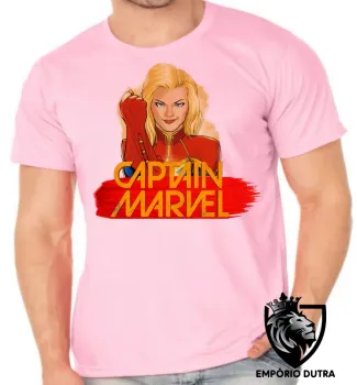 Camiseta adulto ou infantil Capitã Marvel heroi feminina - Foto 2