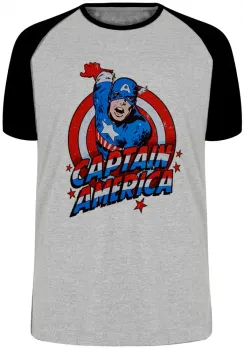 Camiseta adulto ou infantil Capitão américa cartoon marvel
