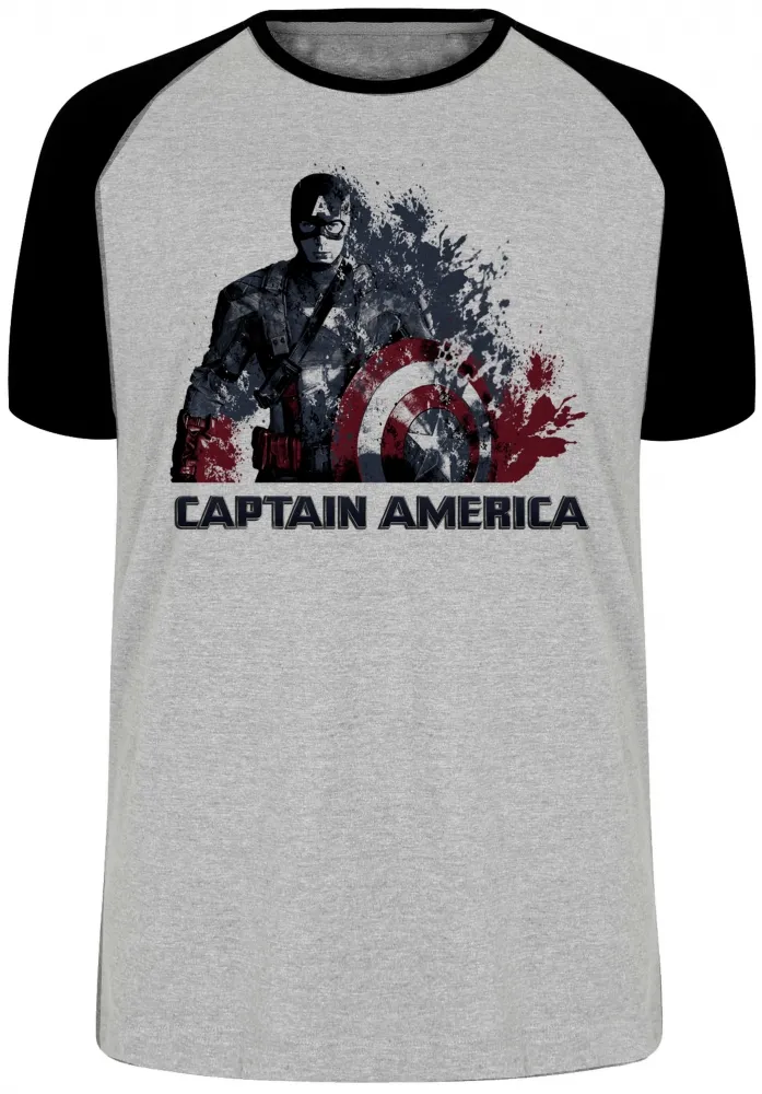 Camiseta adulto ou infantil Capitão América desintegrando