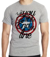 Camiseta adulto ou infantil Capitão América escudo end line - Foto 4