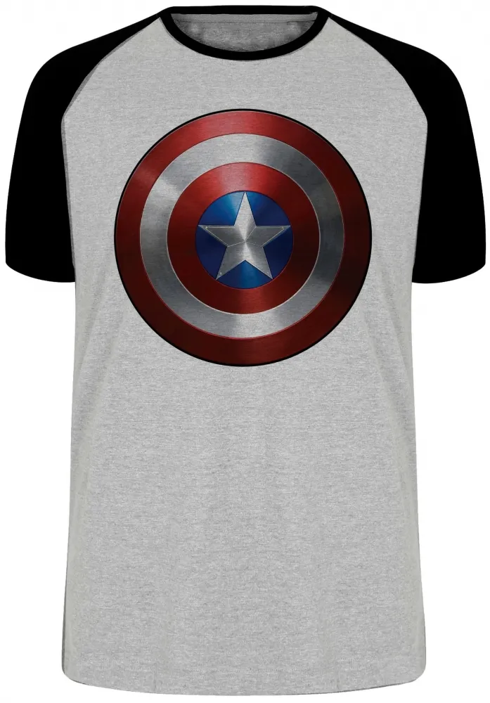 Camiseta adulto ou infantil capitao america escudo marvel