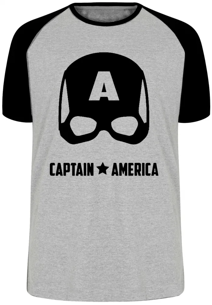 Camiseta adulto ou infantil capitão américa máscara black Imagem
