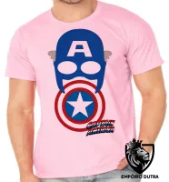Camiseta adulto ou infantil Capitão América máscara escudo - Foto 2