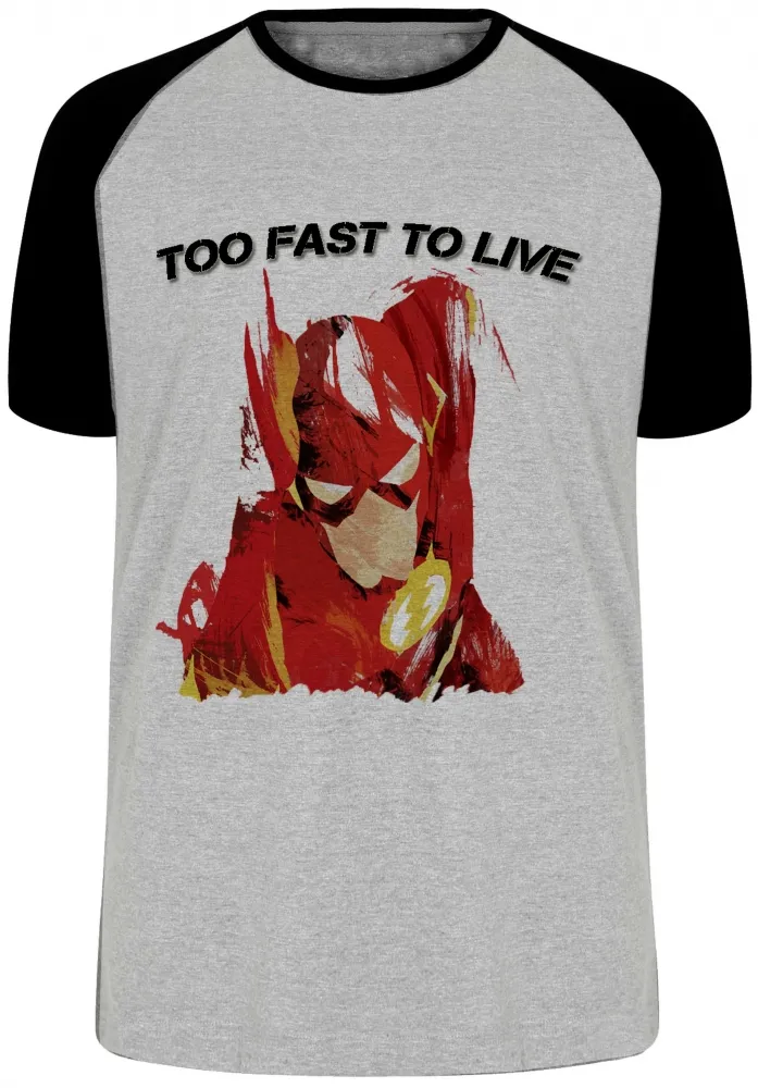 Camiseta adulto ou infantil Flash liga justiça fast to live heroi
