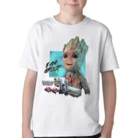 Camiseta adulto ou infantil Groot Guardiões da Galáxia controle - Foto 2