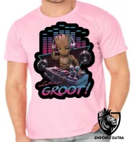 Camiseta adulto ou infantil Groot lets musica dj marvel - Foto 2