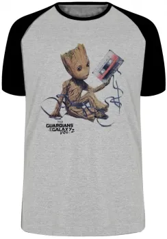 Camiseta adulto ou infantil Guardiões da Galáxia Groot fita