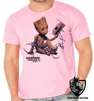 Camiseta adulto ou infantil Guardiões da Galáxia Groot fita - Foto 2