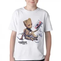 Camiseta adulto ou infantil Guardiões da Galáxia Groot fita - Foto 3