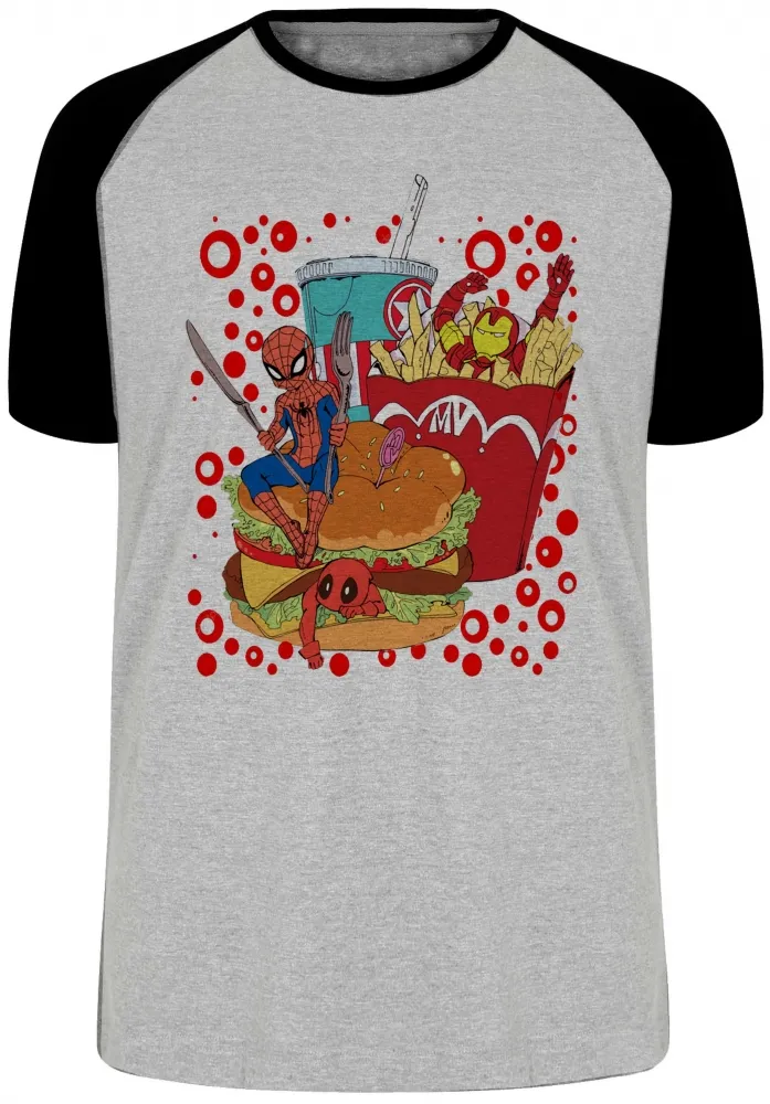 Camiseta adulto ou infantil Homem ferro aranha deadpool Imagem