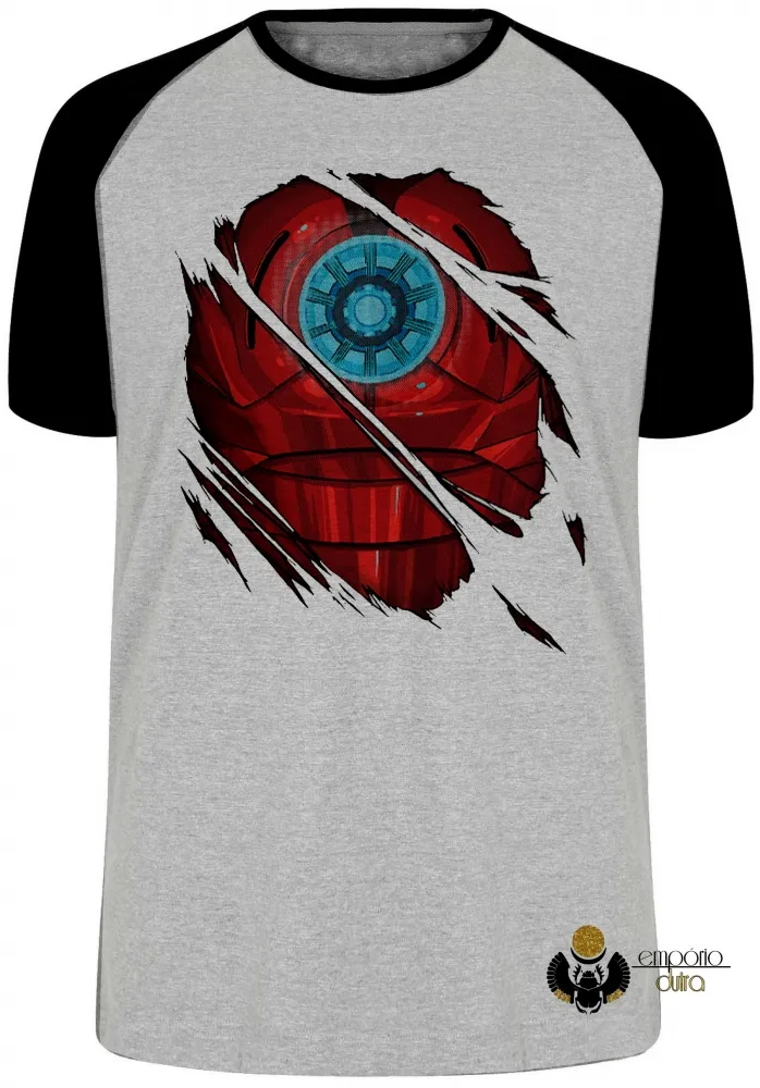 Camiseta adulto ou infantil Homem ferro reator armadura marvel Imagem