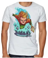 Camiseta adulto ou infantil AQUAMEN liga justiça super herói - Foto 3