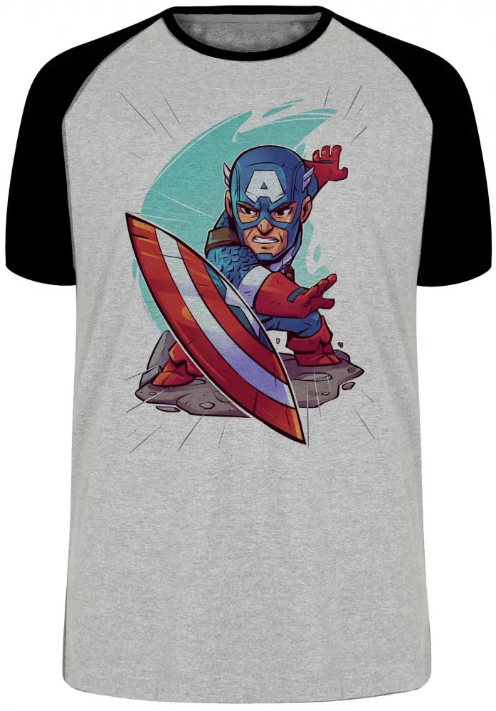 Camiseta adulto ou infantil capitão america geek avengers Imagem