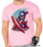 Camiseta adulto ou infantil capitão america geek avengers - Foto 2