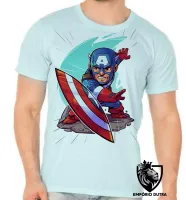 Camiseta adulto ou infantil capitão america geek avengers - Foto 5