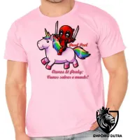 Camiseta adulto ou infantil Dead Pool e unicórnio Ponky - Foto 2