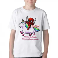 Camiseta adulto ou infantil Dead Pool e unicórnio Ponky - Foto 3