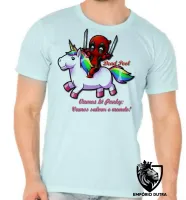 Camiseta adulto ou infantil Dead Pool e unicórnio Ponky - Foto 5