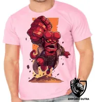 Camiseta adulto ou infantil HELLBOY super herói vermelho - Foto 2
