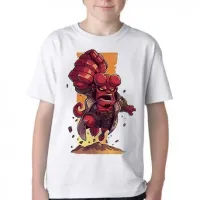 Camiseta adulto ou infantil HELLBOY super herói vermelho - Foto 3