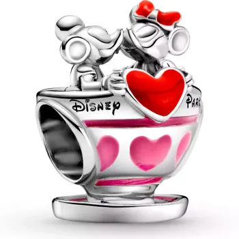 Berloque separador mickey e minnie xicara de cha