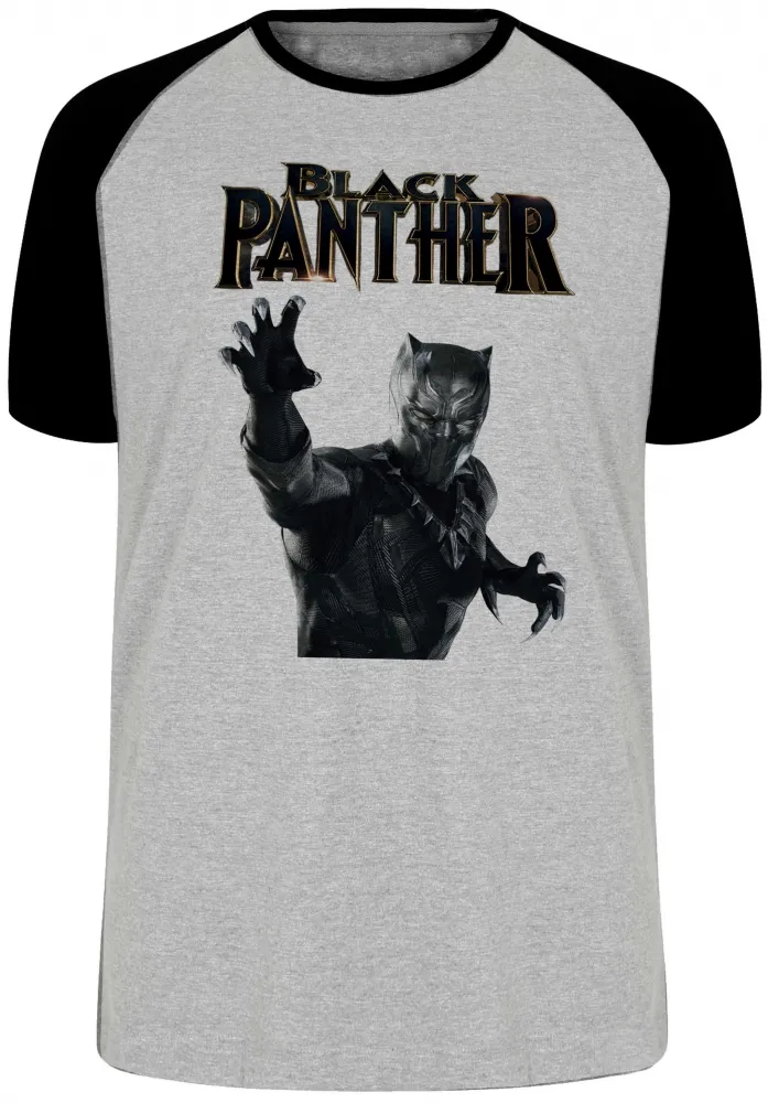 Camiseta adulto ou infantil pantera negra black panther avengers Imagem