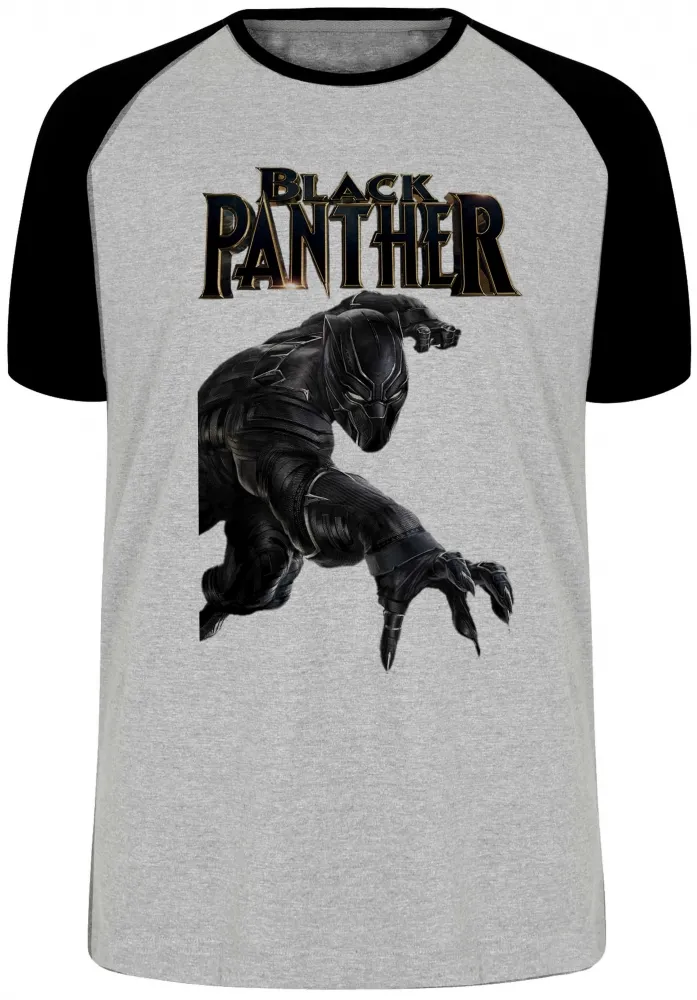 Camiseta adulto ou infantil pantera negra black panther vingadores Imagem