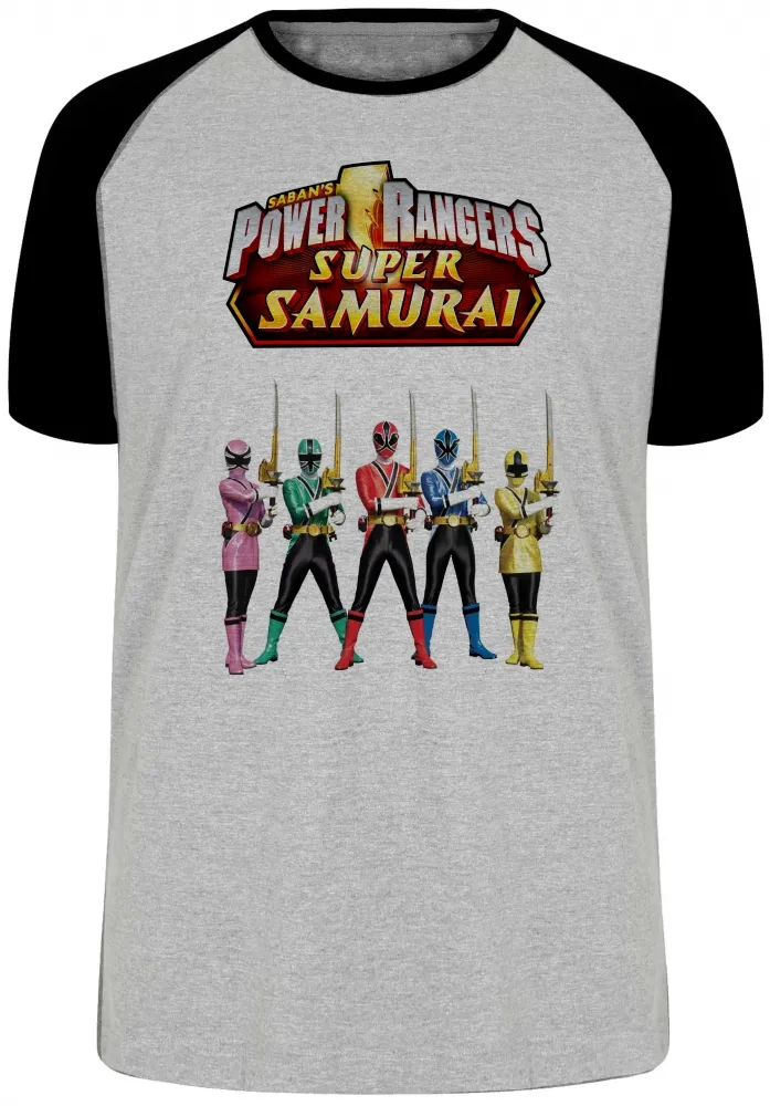 Camiseta adulto ou infantil power rangers super samurai herois