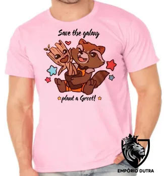 Camiseta adulto ou infantil Salve galáxia plante Groot rocket - Foto 2