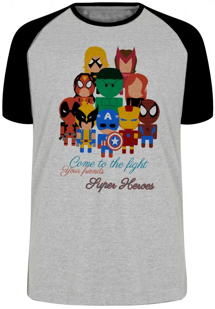 Camiseta adulto ou infantil Super Heroes marvel geek vingadores avengers Imagem