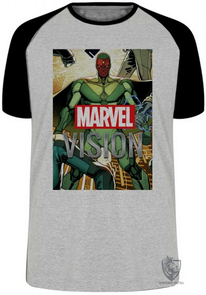 Camiseta adulto ou infantil Vision antigo visão vingadores avengers Imagem