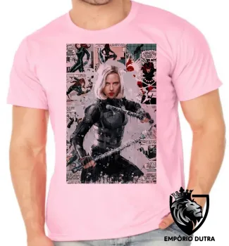 Camiseta adulto ou infantil Viúva Negra loira black widow marvel - Foto 2