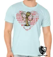 Camiseta adulto ou infantil Groot coração guardiões galaxia - Foto 5