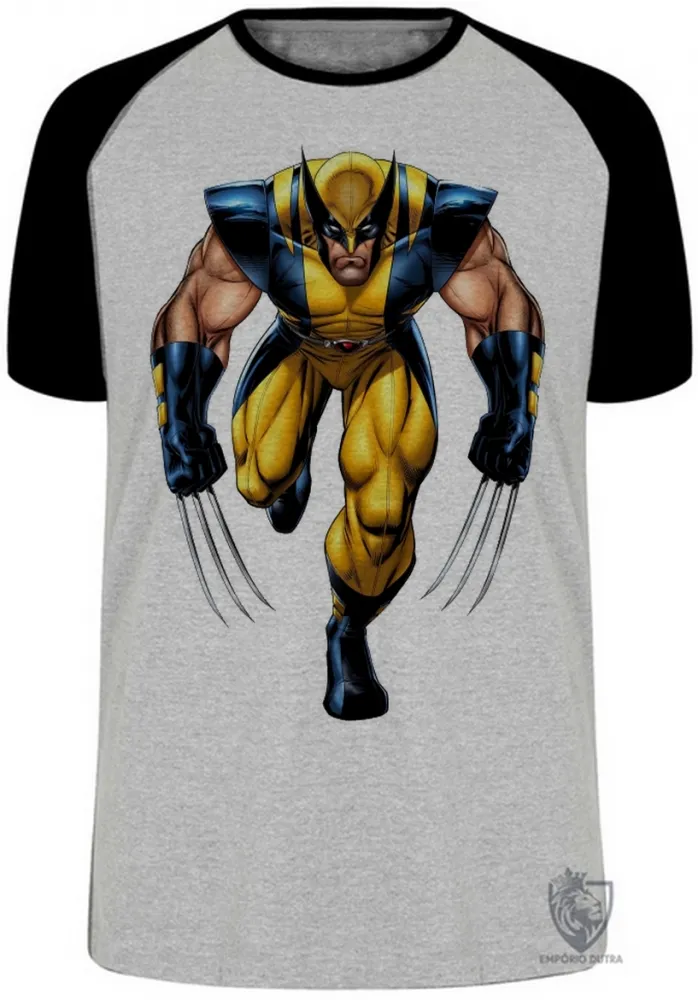 Camiseta adulto ou infantil wolverine marvel x men logan vingadores heroi garra Imagem