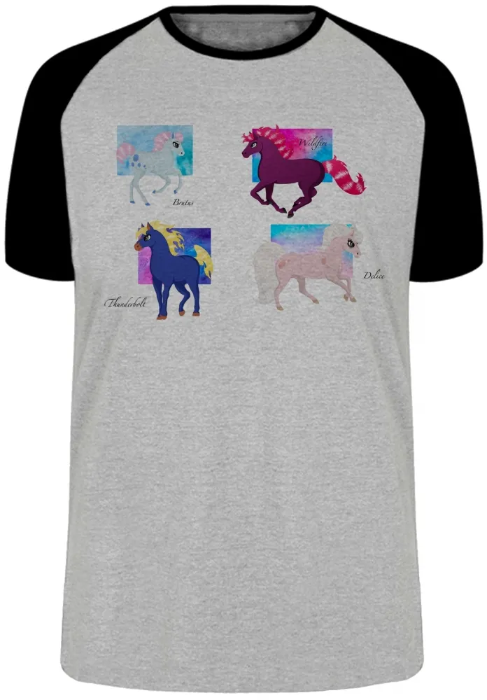 Camiseta adulto ou infantil cavalo de fogo princesa sarah  Imagem