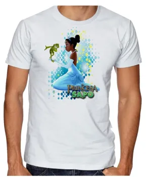 Camiseta adulto ou infantil A princesa e o Sapo vestido - Foto 2