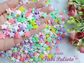 DI40 Miçangas lisas Estrelas - Foto 2