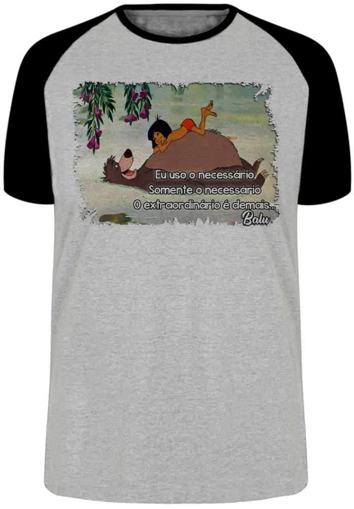 Camiseta adulto ou infantil Balu urso mogli menino lobo disney