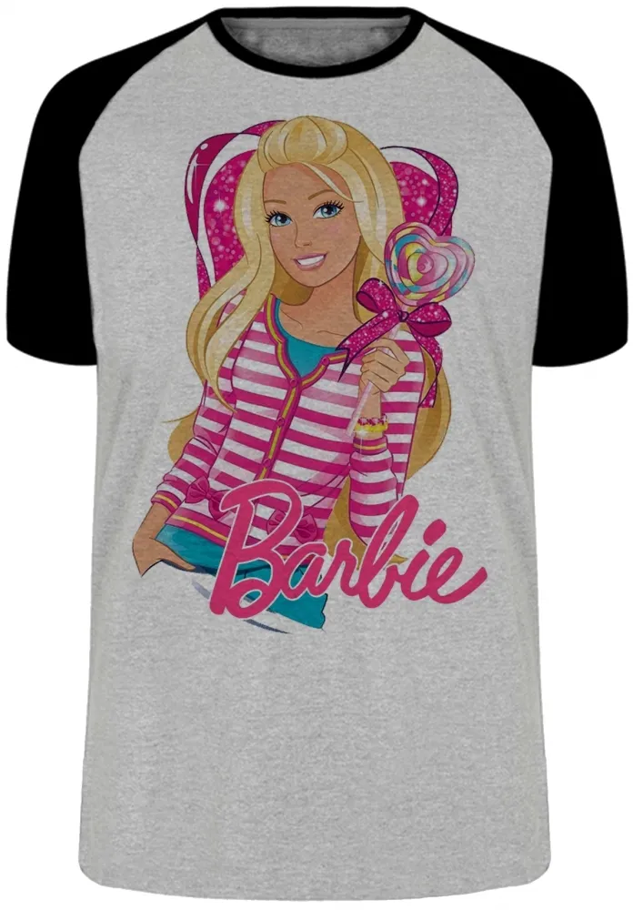 Camiseta adulto ou infantil Barbie coração boneca