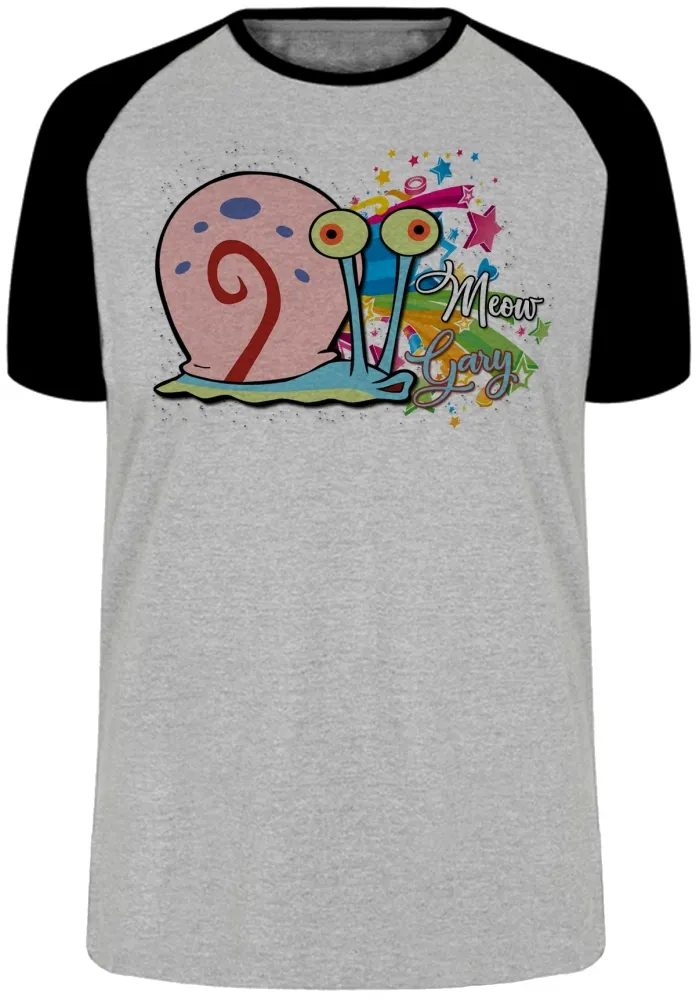 Camiseta adulto ou infantil Bob esponja Gary Meow caracol Imagem