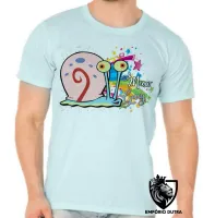Camiseta adulto ou infantil Bob esponja Gary Meow caracol - Foto 4
