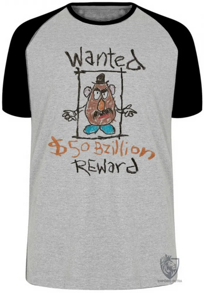 Camiseta adulto ou infantil Cabeça de batata wanted