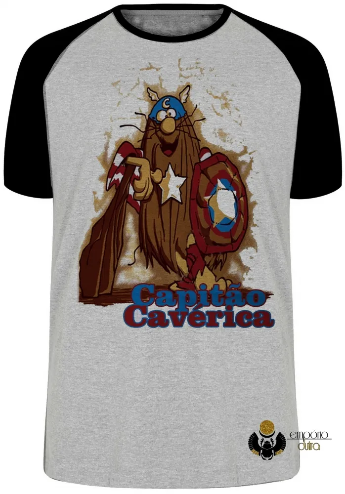 Camiseta adulto ou infantil capitão caverna america caverica heroi Imagem