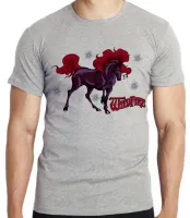 Camiseta adulto ou infantil Cavalo de Fogo sozinho - Foto 3