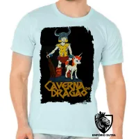 Camiseta adulto ou infantil caverna do dragão dungeons dragons unicornio - Foto 5
