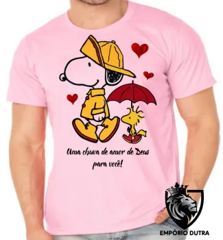 Camiseta adulto ou infantil Chuva de amor de Deus Snoopy - Foto 2