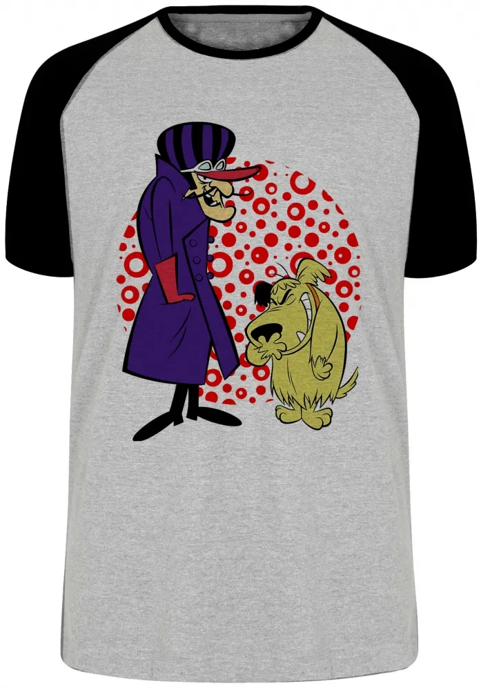 Camiseta adulto ou infantil Dick Vigarista Mutley corrida maluca Imagem